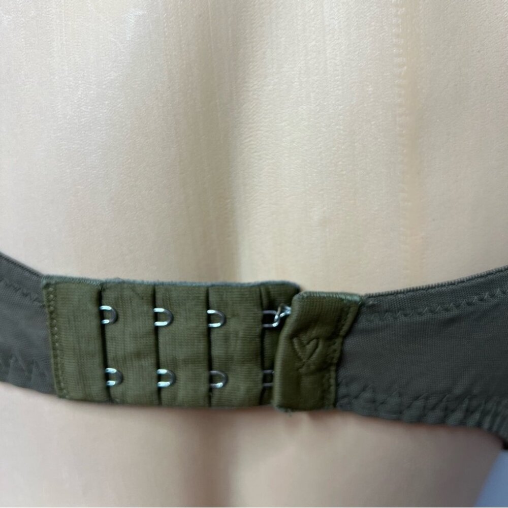 Victoria secret lined Demi bra green khaki lace velvet velour soft rare Angels - Picture 11 of 12